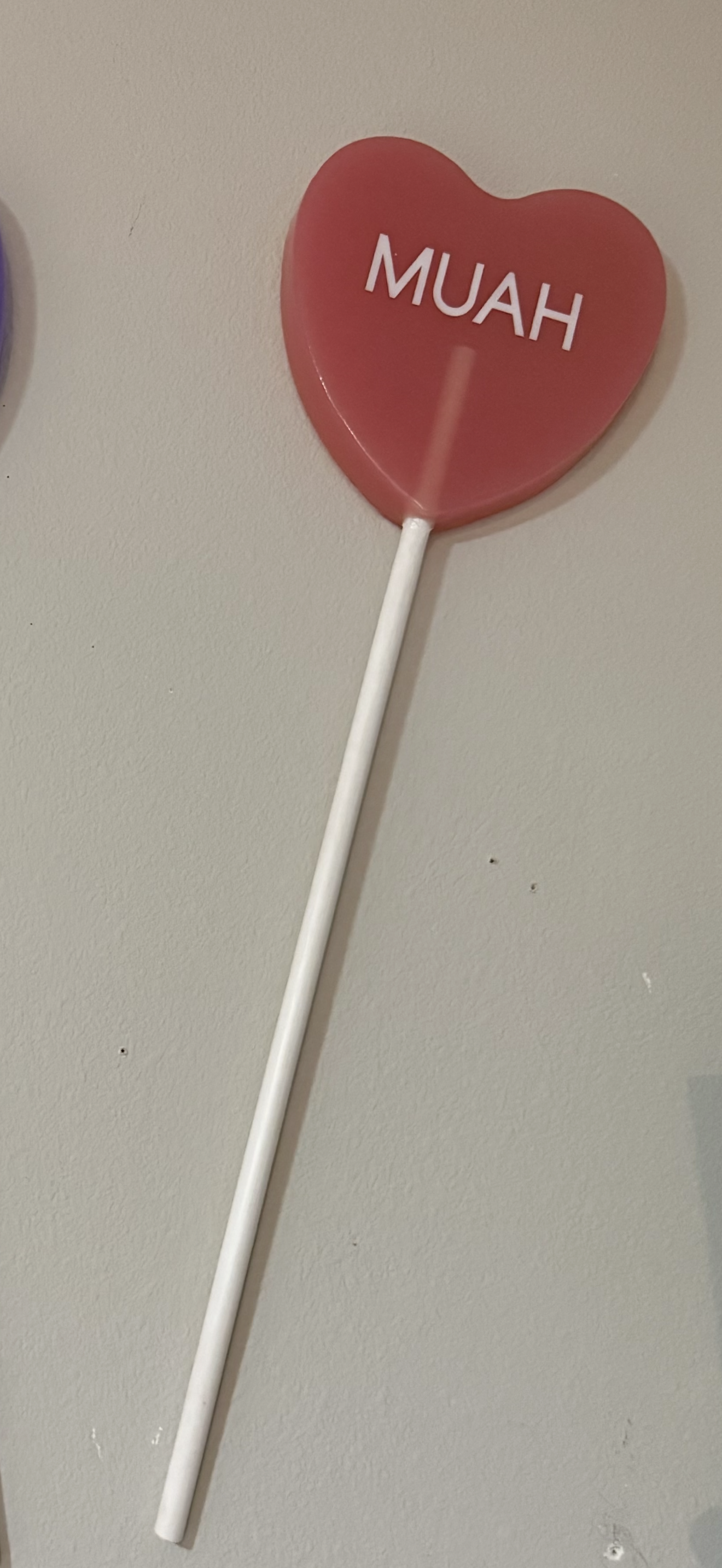 The Giant Heart Lollipop Prop | Customizable |3 Colors | Resin Art | Dopamine Wall Art | Giant Candy Prop | by Waverly Vienna