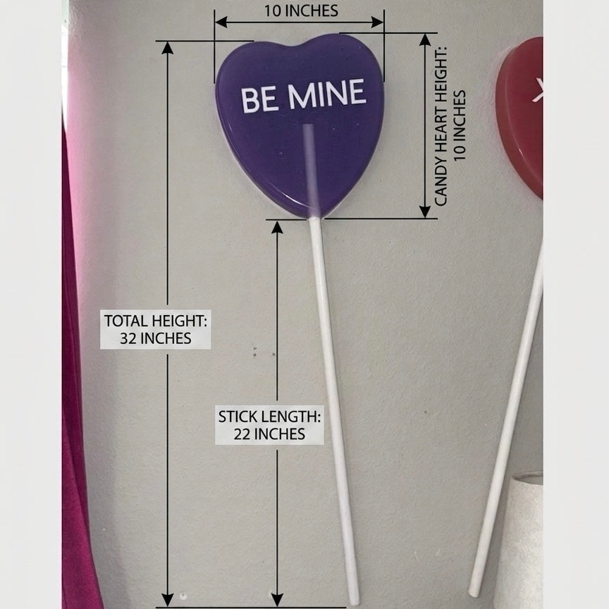 The Giant Heart Lollipop Prop | Customizable |3 Colors | Resin Art | Dopamine Wall Art | Giant Candy Prop | by Waverly Vienna