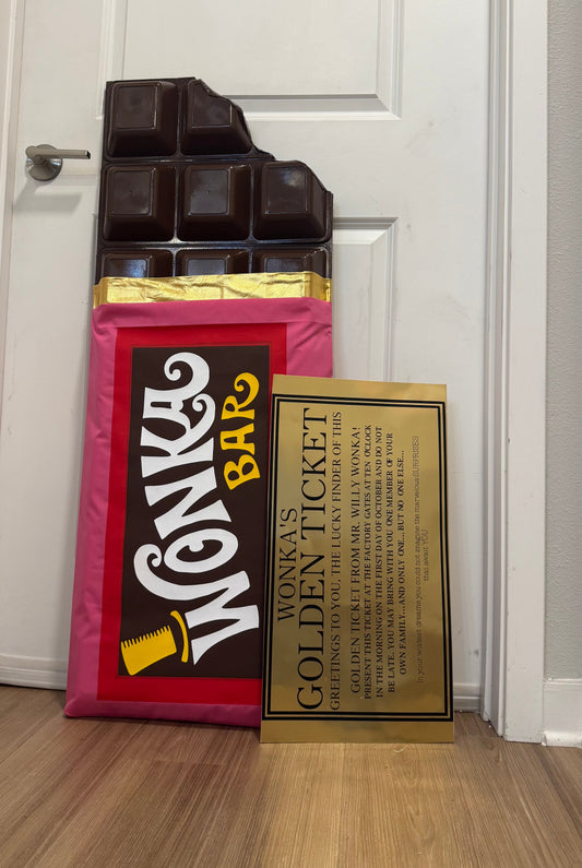 The Giant Wonka Chocolate Bar Prop with Golden Ticket| Wall Decor | Store Display | by WaverlyVienna