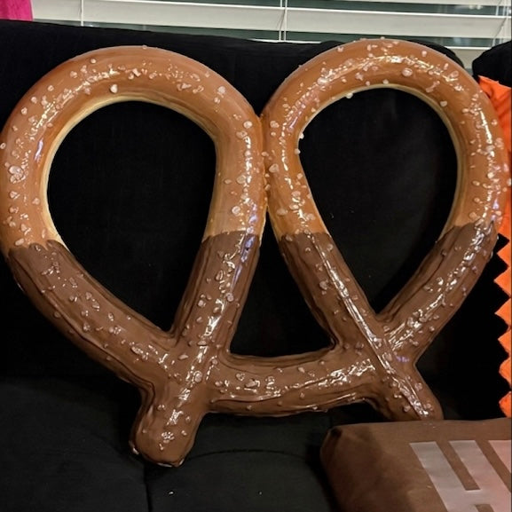 The Giant Twist Soft Pretzel Prop | 3 flavors | Plain Salt Pretzel, Chocolate Dipped Pretzel, Vanilla Dipped Pretzel | Movie Theater Prop | Party Prop | by Waverly Vienna