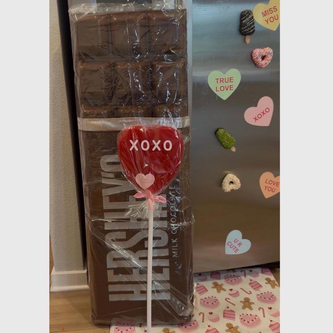 The Giant Heart Lollipop Prop | Customizable |3 Colors | Resin Art | Dopamine Wall Art | Giant Candy Prop | by Waverly Vienna