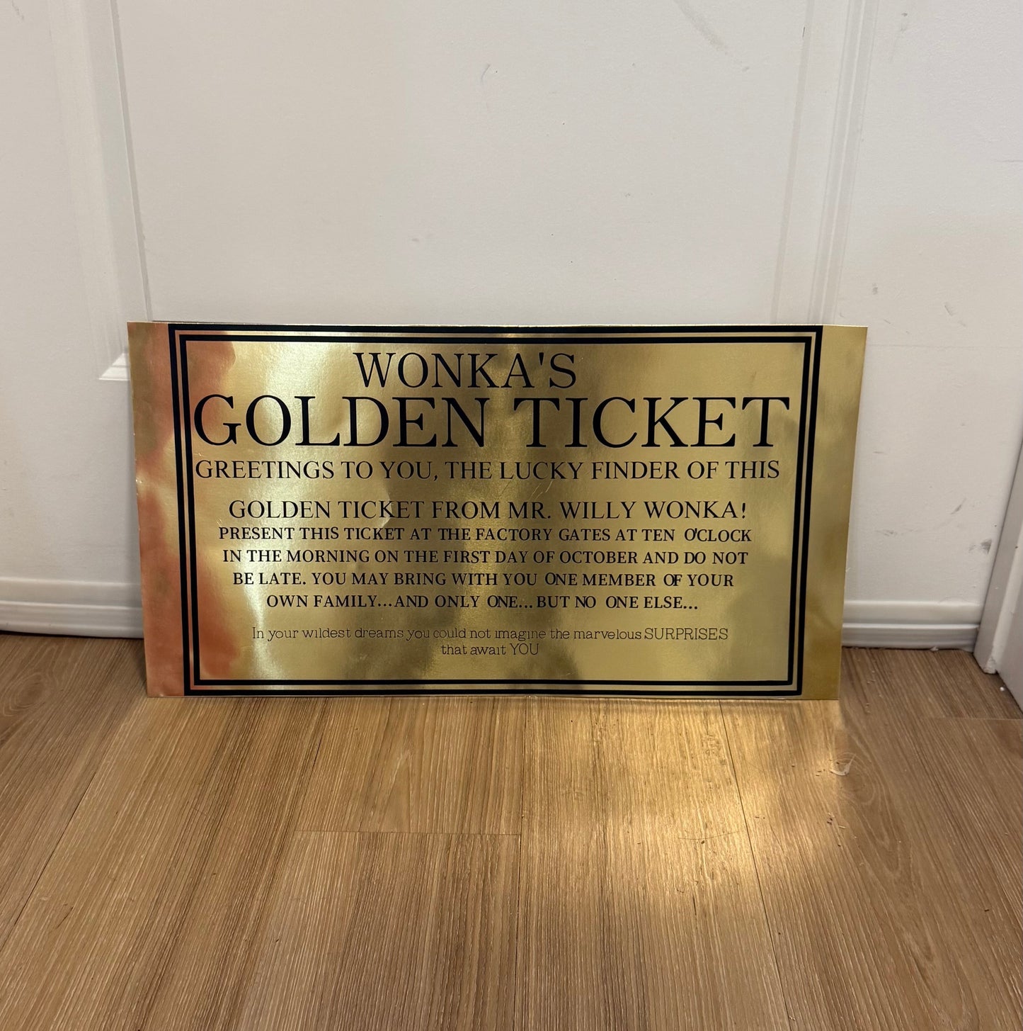 The Giant Wonka Chocolate Bar Prop with Golden Ticket| Wall Decor | Store Display | by WaverlyVienna