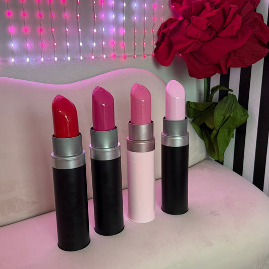 The Giant Lipstick Decor Piece With Storage | Customizable | 18" Tall | 3 colors | Make Up Prop | by Waverly Vienna