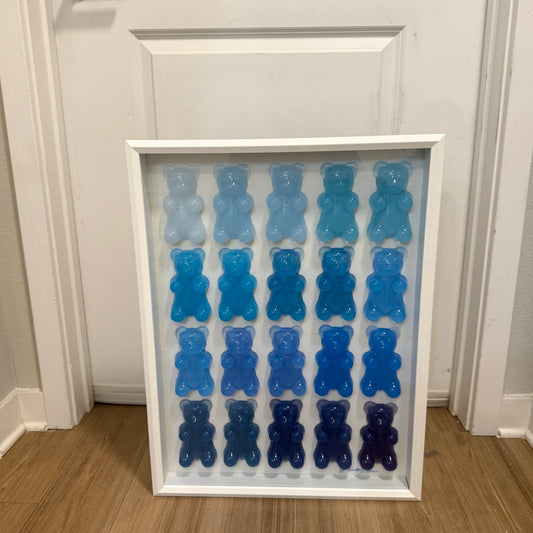 The Ombré Gummy Bear Art Work | 5 Gradient Color Sets | Glass Shadow Box | Resin Art | by Waverly Vienna