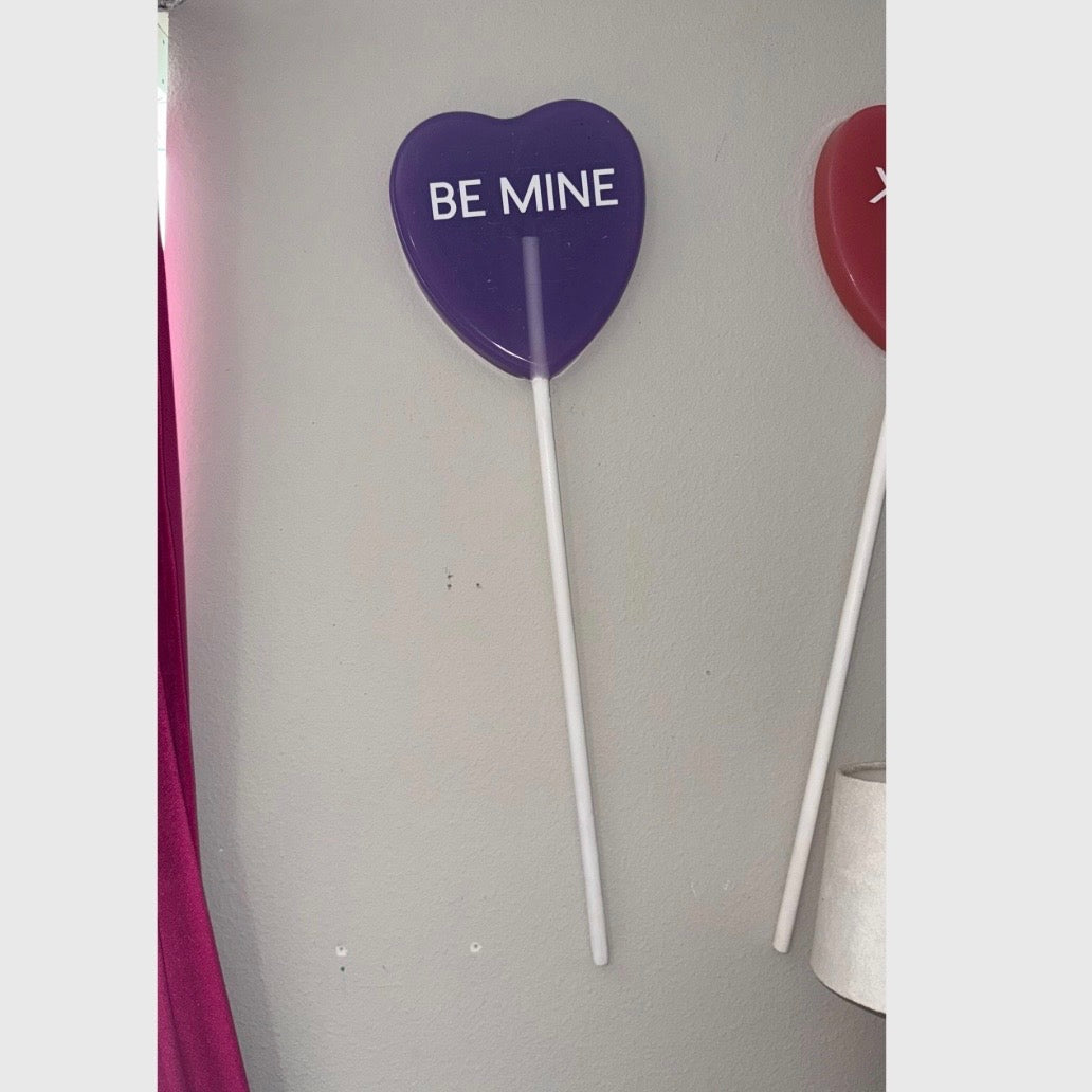 The Giant Heart Lollipop Prop | Customizable |3 Colors | Resin Art | Dopamine Wall Art | Giant Candy Prop | by Waverly Vienna