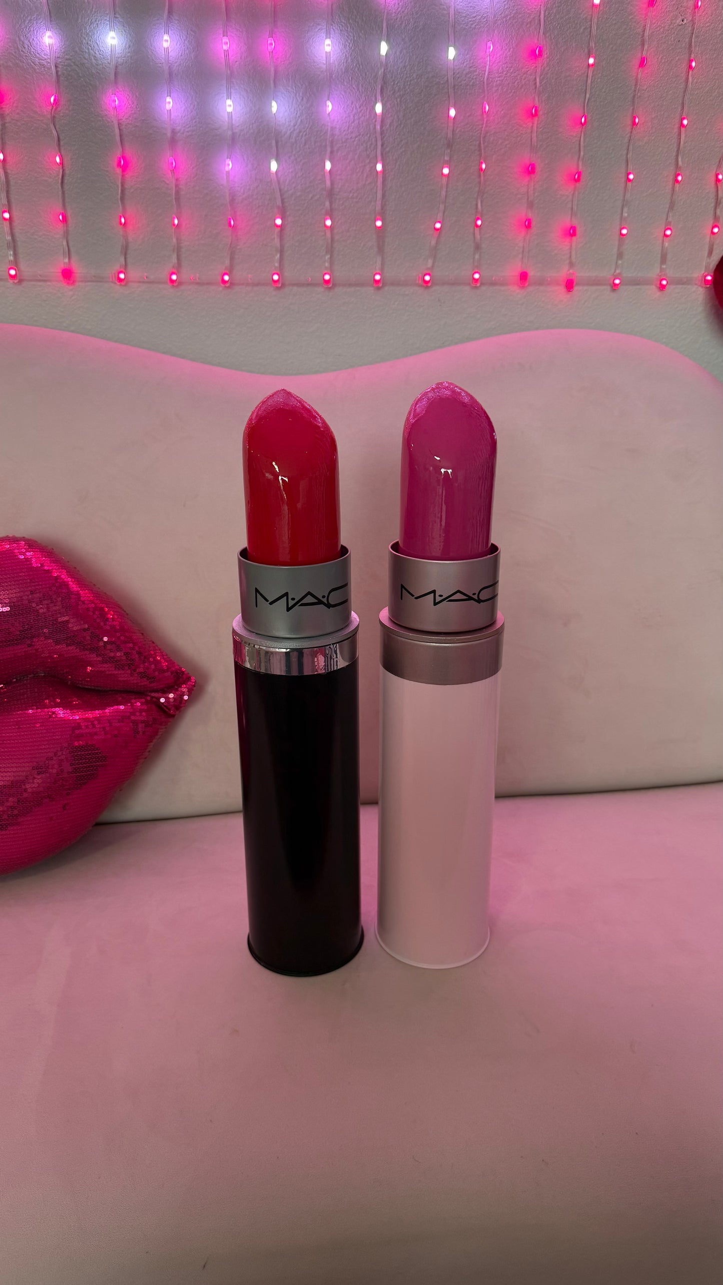 The Giant Lipstick Decor Piece With Storage | Customizable | 18" Tall | 3 colors | Make Up Prop | by Waverly Vienna