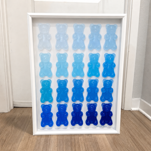 The Ombré Gummy Bear Art Work | 5 Gradient Color Sets | Glass Shadow Box | Resin Art | by Waverly Vienna