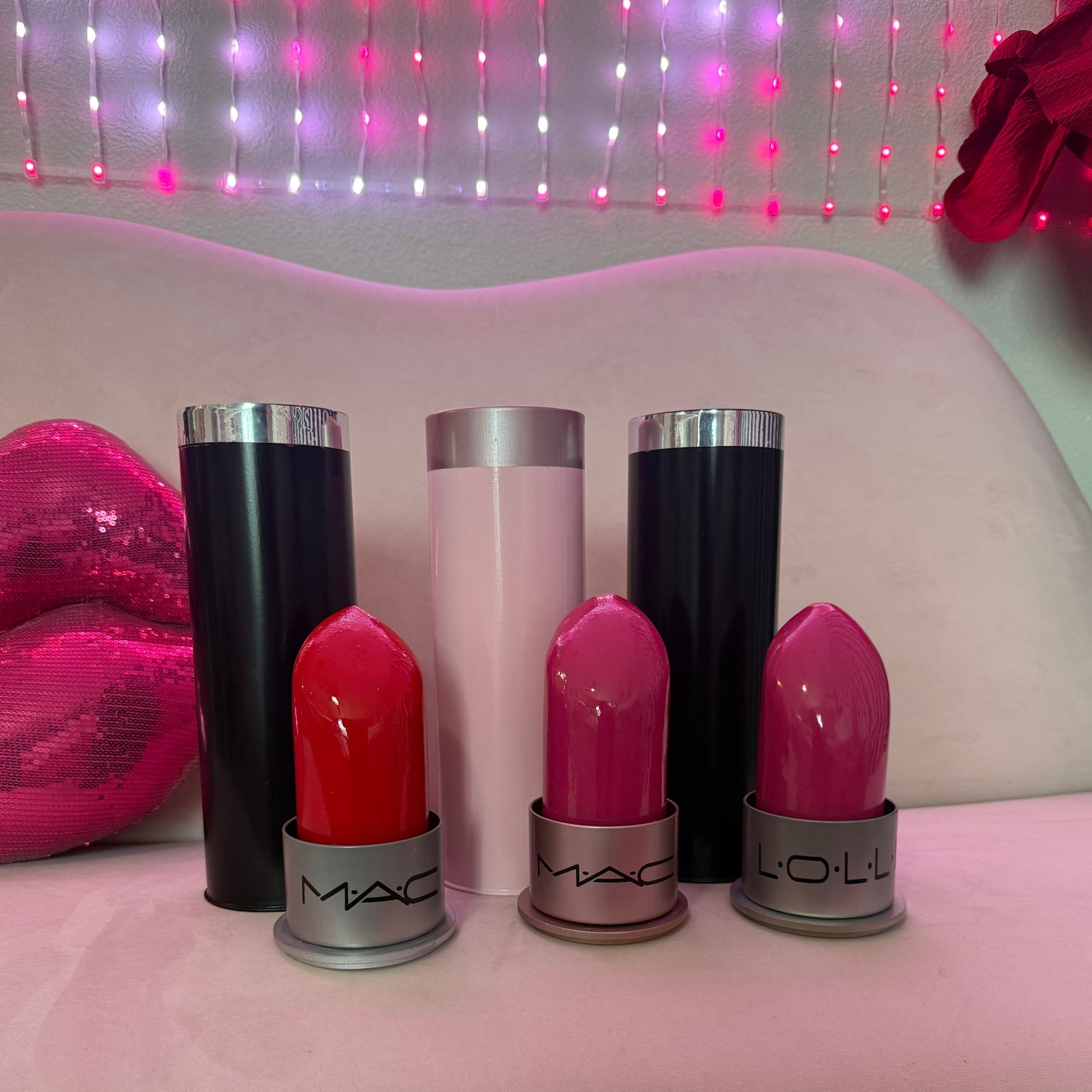 The Giant Lipstick Decor Piece With Storage | Customizable | 18" Tall | 3 colors | Make Up Prop | by Waverly Vienna