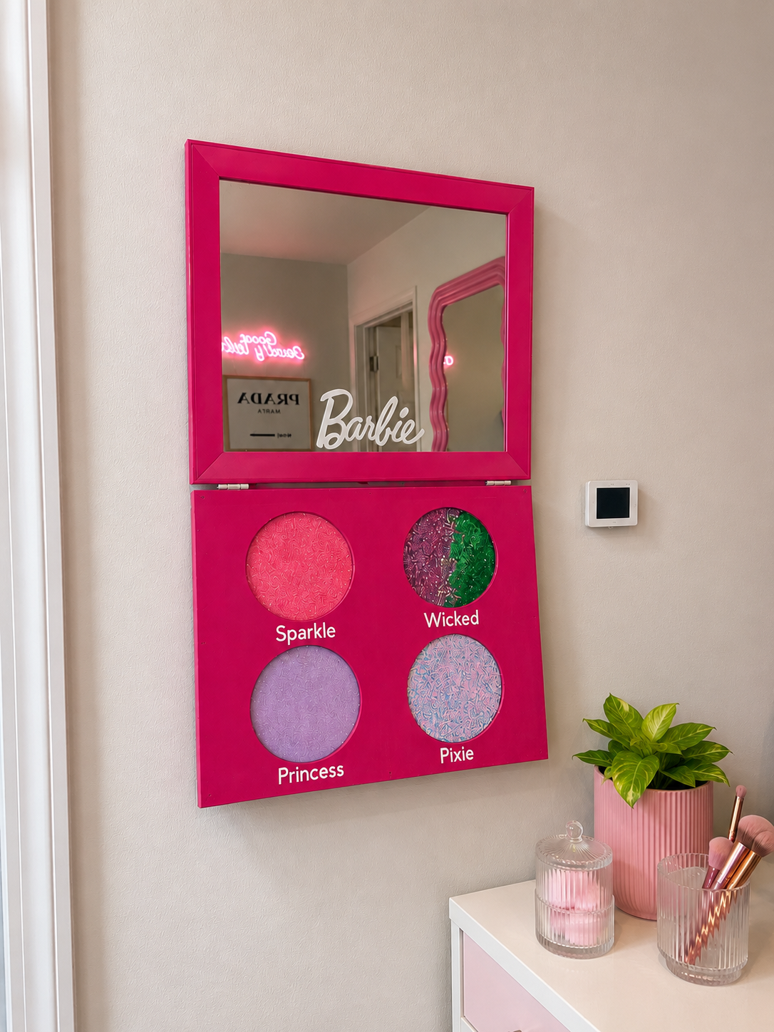 The Mini Eyeshadow Palette Mirror Barbie Inspired | 20” | by Waverly Vienna