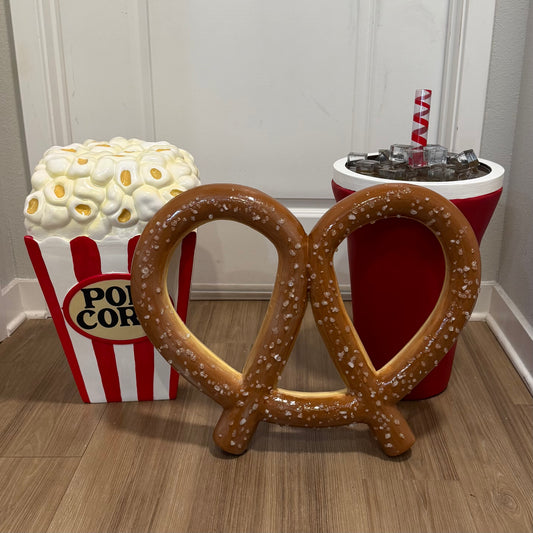 The Giant Twist Soft Pretzel Prop | 3 flavors | Plain Salt Pretzel, Chocolate Dipped Pretzel, Vanilla Dipped Pretzel | Movie Theater Prop | Party Prop | by Waverly Vienna