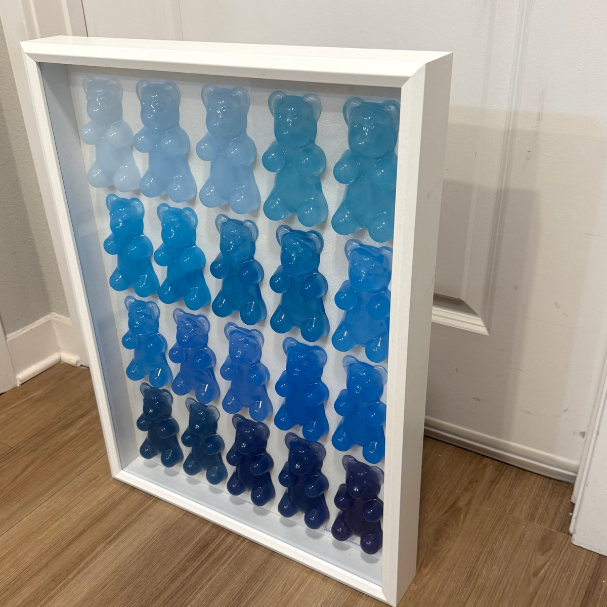 The Ombré Gummy Bear Art Work | 5 Gradient Color Sets | Glass Shadow Box | Resin Art | by Waverly Vienna