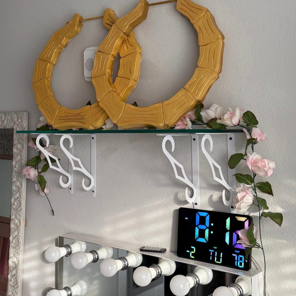 Giant Gold Bamboo Name Earrings Prop | 18" | Wall Decor | 90s inspired | Customizable with or without name | by Waverly Vienna