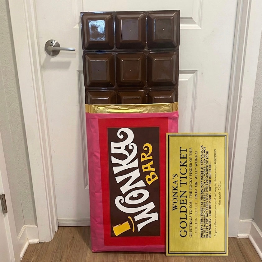 The Giant Wonka Chocolate Bar Prop with Golden Ticket| Wall Decor | Store Display | by WaverlyVienna