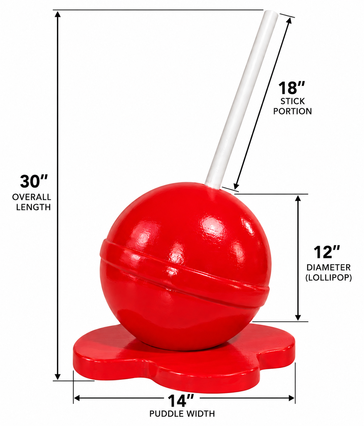 The Giant Melted Upside Down Lollipop Prop | 7 Vibrant Colors | Dopamine Wall Art | Giant Candy Prop | by Waverly Vienna