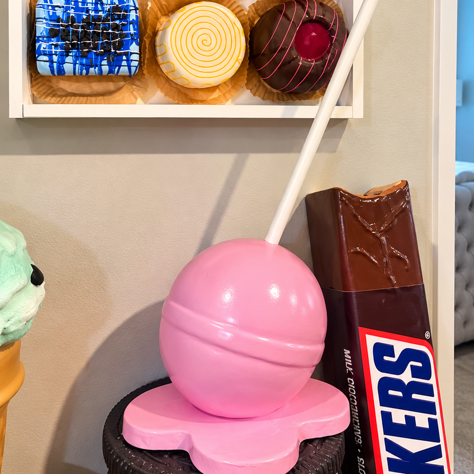 The Giant Melted Upside Down Lollipop Prop | 7 Vibrant Colors | Dopamine Wall Art | Giant Candy Prop | by Waverly Vienna