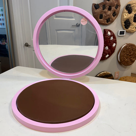 The Giant Pressed Powder Compact Mirror | Customizable | 18” Vanity Wall Mirror | Makeup Mirror | Round Mirror | by Waverly Vienna