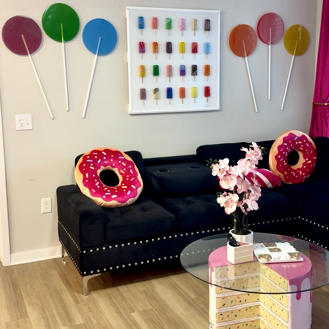 The Giant Colorful Lollipop Prop | 7 Vibrant Colors | Resin Art | Dopamine Wall Art | Giant Candy Prop | by Waverly Vienna