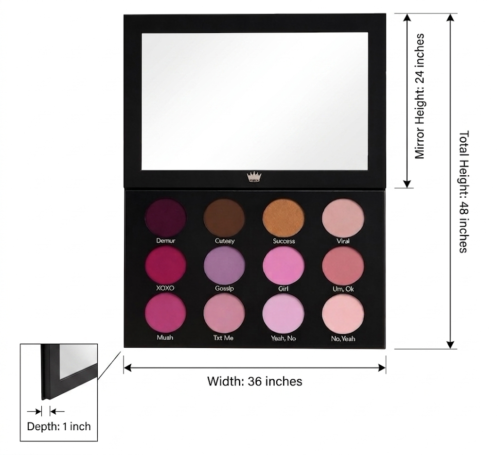The Giant Eyeshadow Palette Mirror 2.0 | 36” | by Waverly Vienna